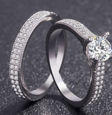 Lily Korean version of the micro-set ring diamond engagement ring female couples girlfriends love as the past ring
