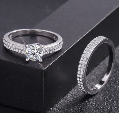 Lily Korean version of the micro-set ring diamond engagement ring female couples girlfriends love as the past ring