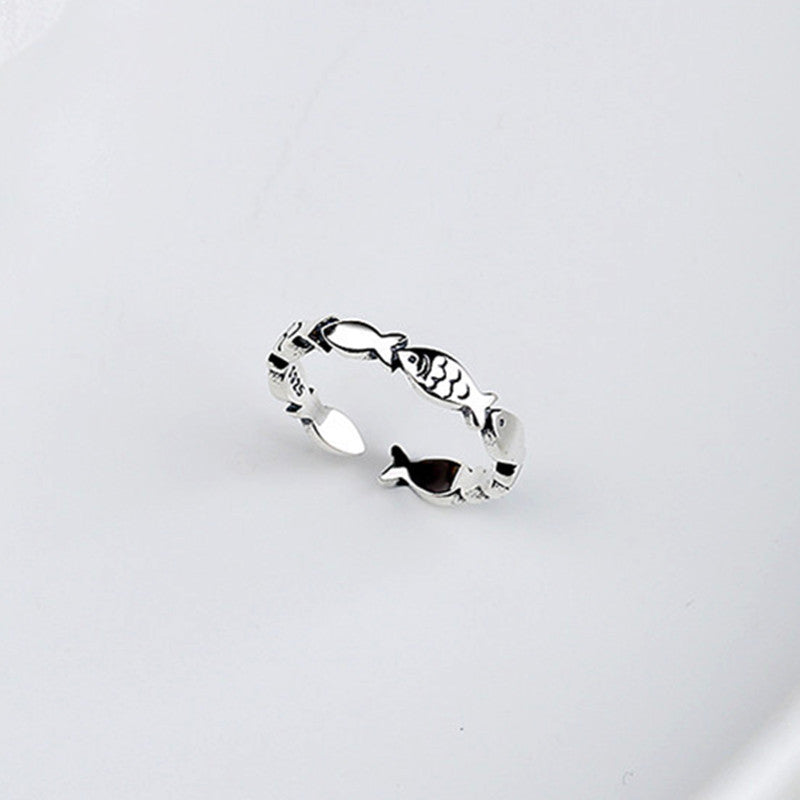 Retro And Fashionable Small Fish Ring With Simple And Creative Aging