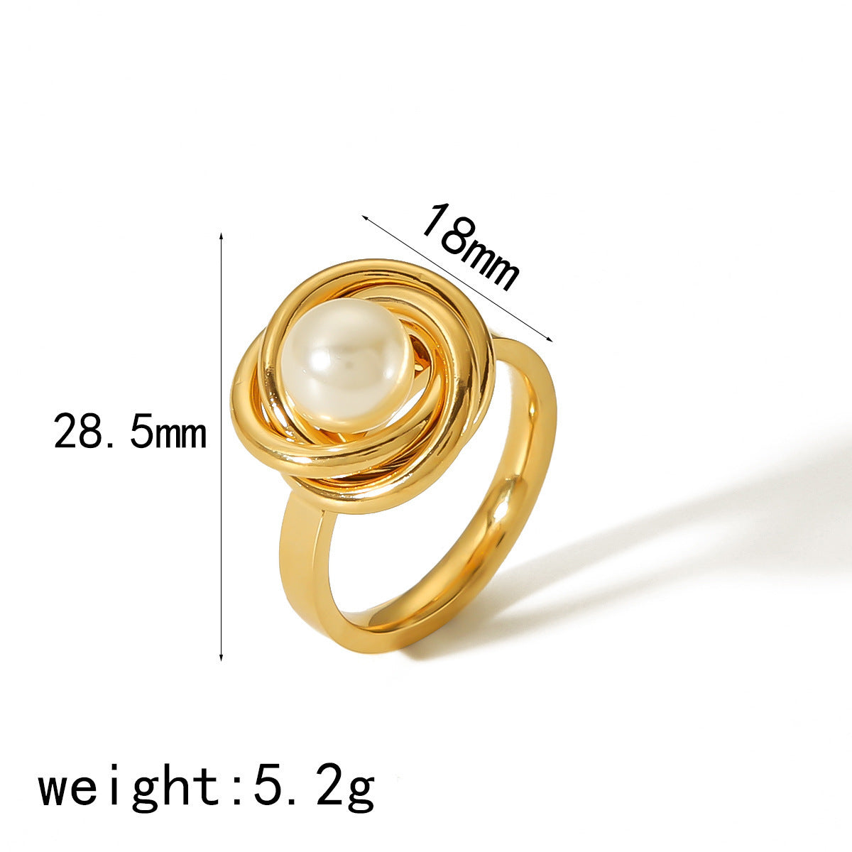 Niche High-grade Western Classy Style Pearl Ring