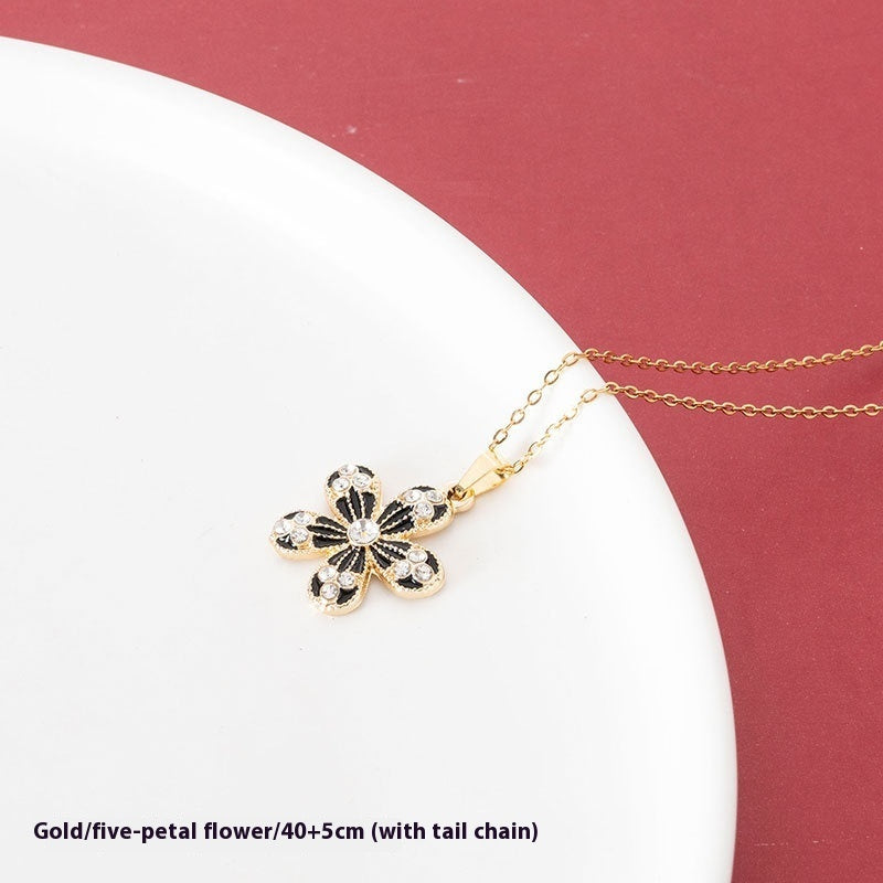 Clover Necklace Titanium Steel No Fading Ornament Women