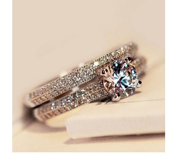 Lily Korean version of the micro-set ring diamond engagement ring female couples girlfriends love as the past ring