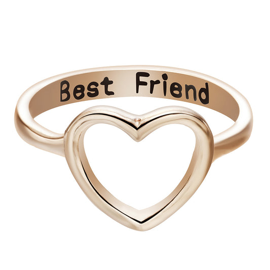 Heart-Shaped Ring English Alphabet Ring Jewelry
