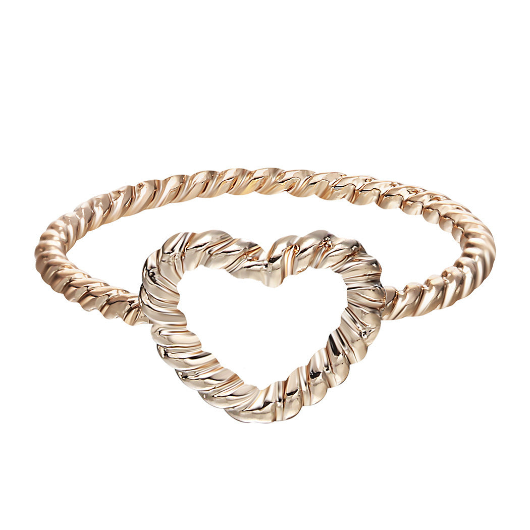 Heart-Shaped Ring English Alphabet Ring Jewelry