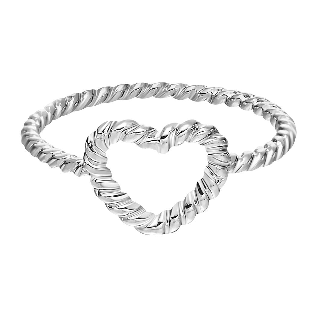 Heart-Shaped Ring English Alphabet Ring Jewelry