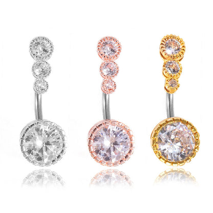 Navel-Ring Barbell Belly-Button Piercing Stainless-Steel Ombligo Stud Body-Jewelry Women