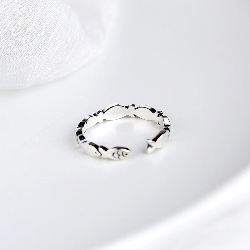 Retro And Fashionable Small Fish Ring With Simple And Creative Aging