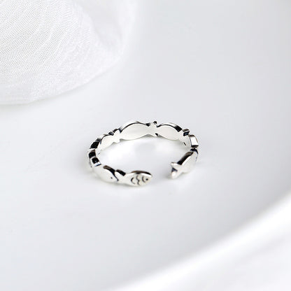 Retro And Fashionable Small Fish Ring With Simple And Creative Aging