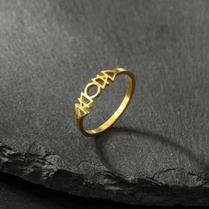 Fashion Stainless Steel Hollow Four Element Ring