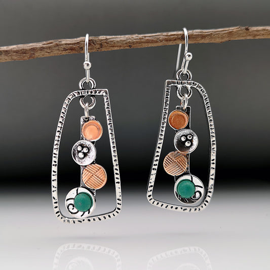 European And American Creative Geometric Turquoise Earrings