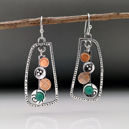 European And American Creative Geometric Turquoise Earrings