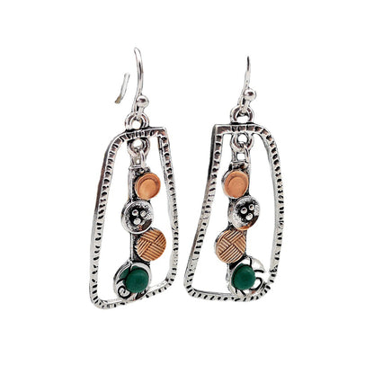 European And American Creative Geometric Turquoise Earrings