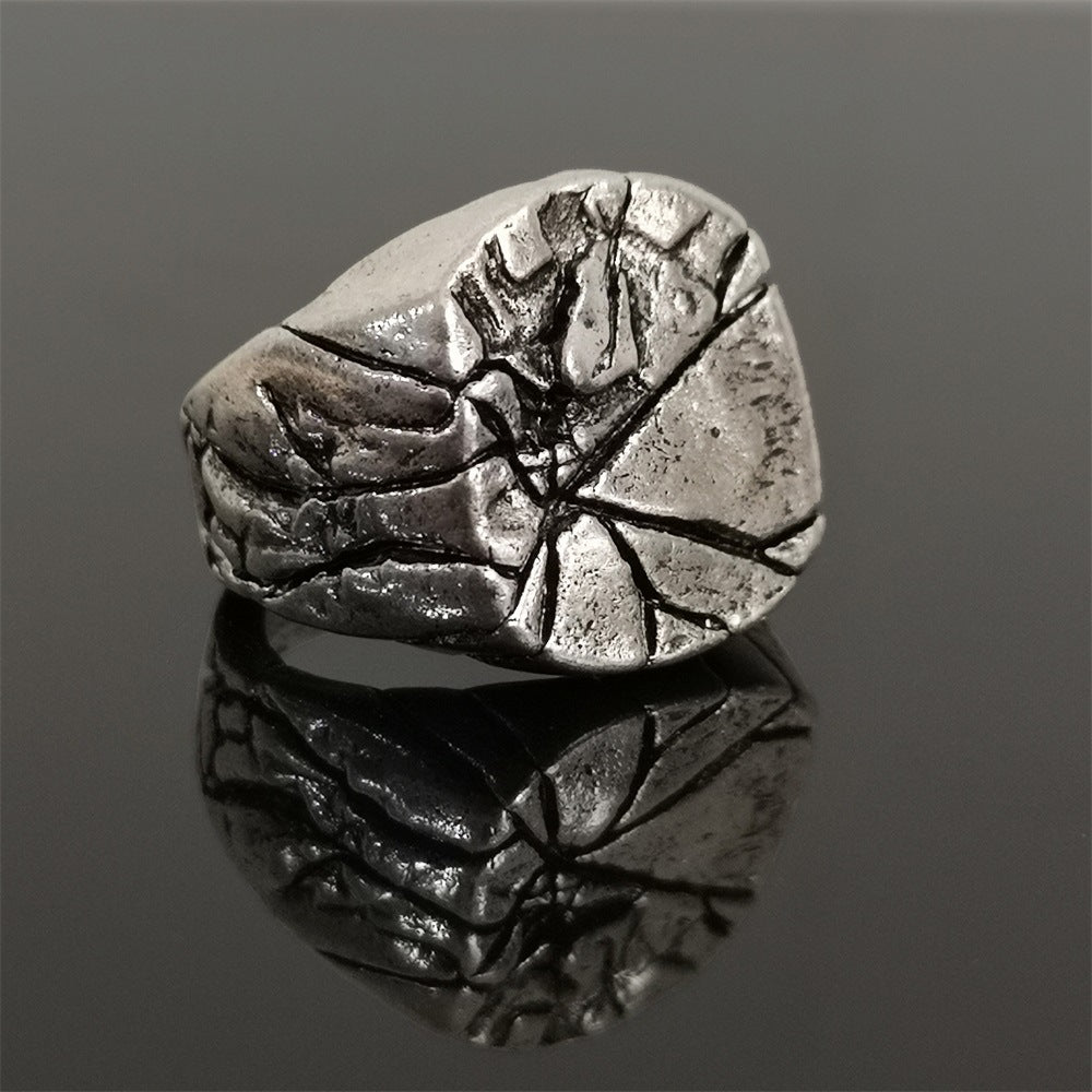 Vintage Jewelry Ring Alloy Cracked Hand Jewelry