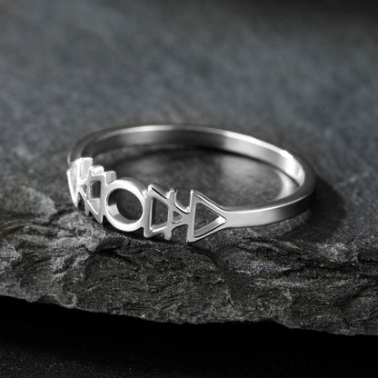Fashion Stainless Steel Hollow Four Element Ring