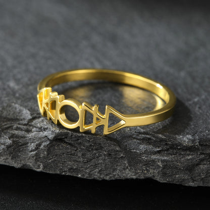 Fashion Stainless Steel Hollow Four Element Ring
