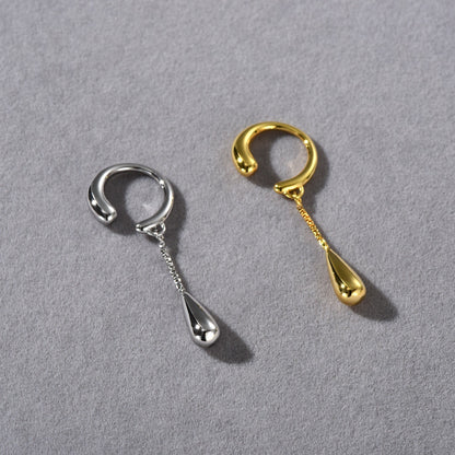Water Drop Chain Ear Clip Female Simple Tassel