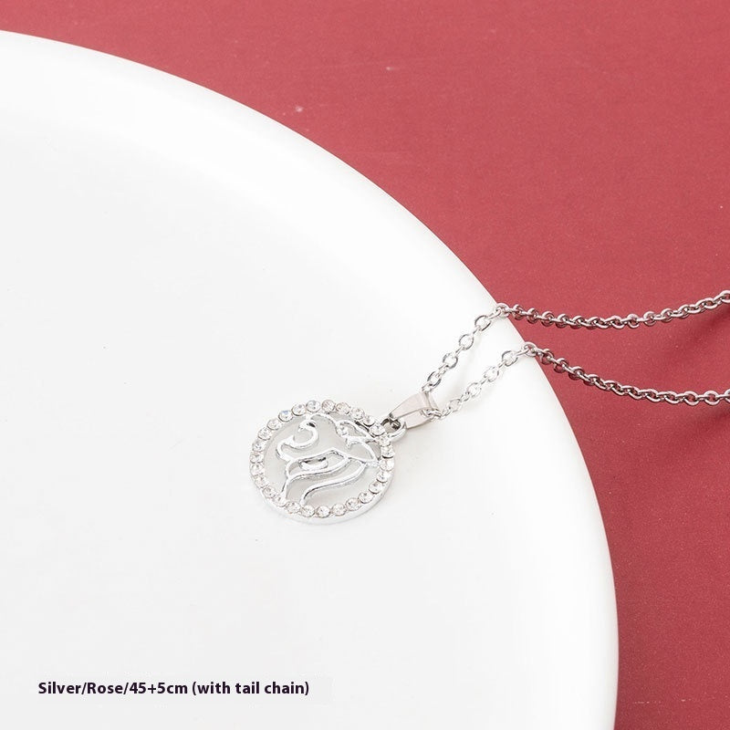 Clover Necklace Titanium Steel No Fading Ornament Women