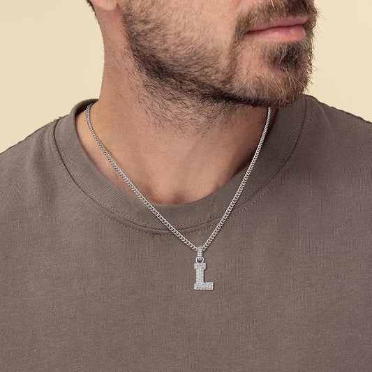 Capital Letter Pendant Necklace Chain Unisex