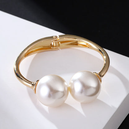 Alloy Jewelry Double Pearl Bracelet Women