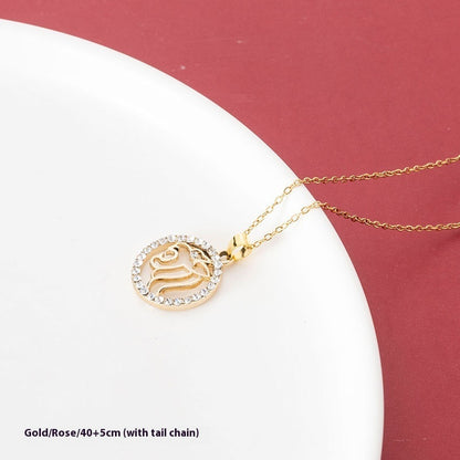 Clover Necklace Titanium Steel No Fading Ornament Women
