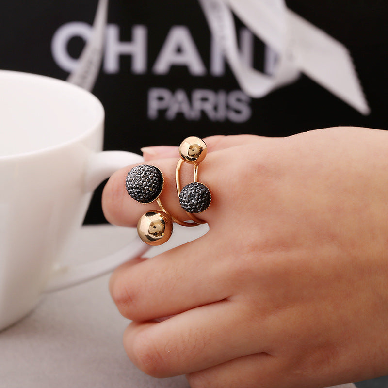 Small Golden Bean Brass Ring Ring Jewelry