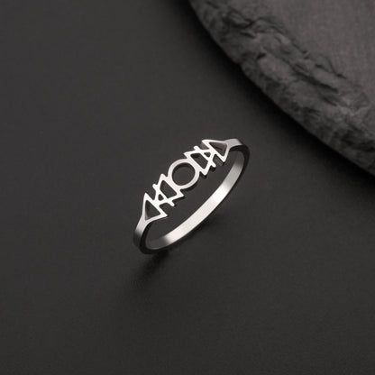Fashion Stainless Steel Hollow Four Element Ring
