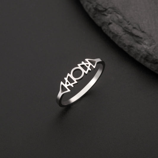 Fashion Stainless Steel Hollow Four Element Ring
