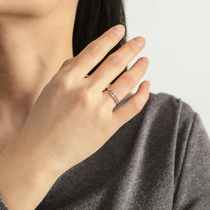 Fashion Stainless Steel Hollow Four Element Ring
