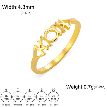 Fashion Stainless Steel Hollow Four Element Ring