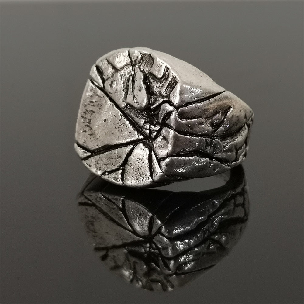 Vintage Jewelry Ring Alloy Cracked Hand Jewelry