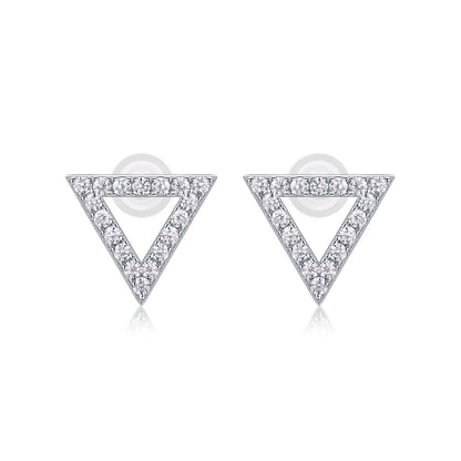 Unique - Set With Moissanite S925 Sterling Silver And Platinum-plated Stud Earrings, Fashionable, Trendy And Affordable Jewelry