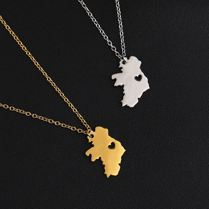 Stainless Steel Peach Heart National Clavicle Chain