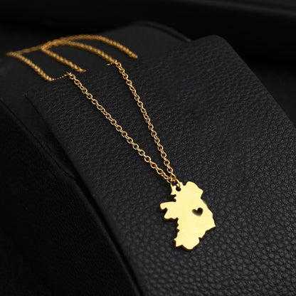 Stainless Steel Peach Heart National Clavicle Chain