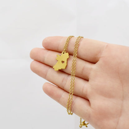 Stainless Steel Peach Heart National Clavicle Chain