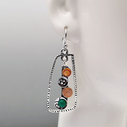 European And American Creative Geometric Turquoise Earrings