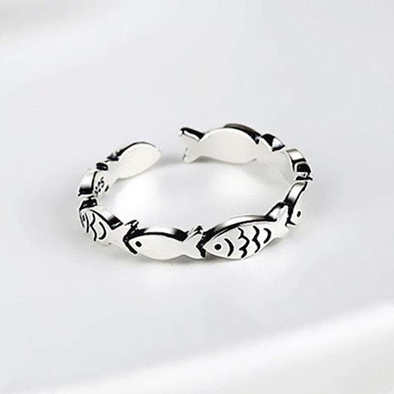 Retro And Fashionable Small Fish Ring With Simple And Creative Aging
