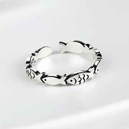 Retro And Fashionable Small Fish Ring With Simple And Creative Aging