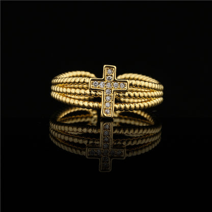 Fashion Cross Geometric Ring Women's Opening Adjustable