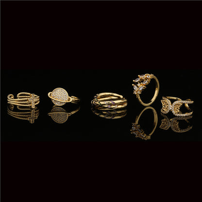 Fashion Cross Geometric Ring Women's Opening Adjustable