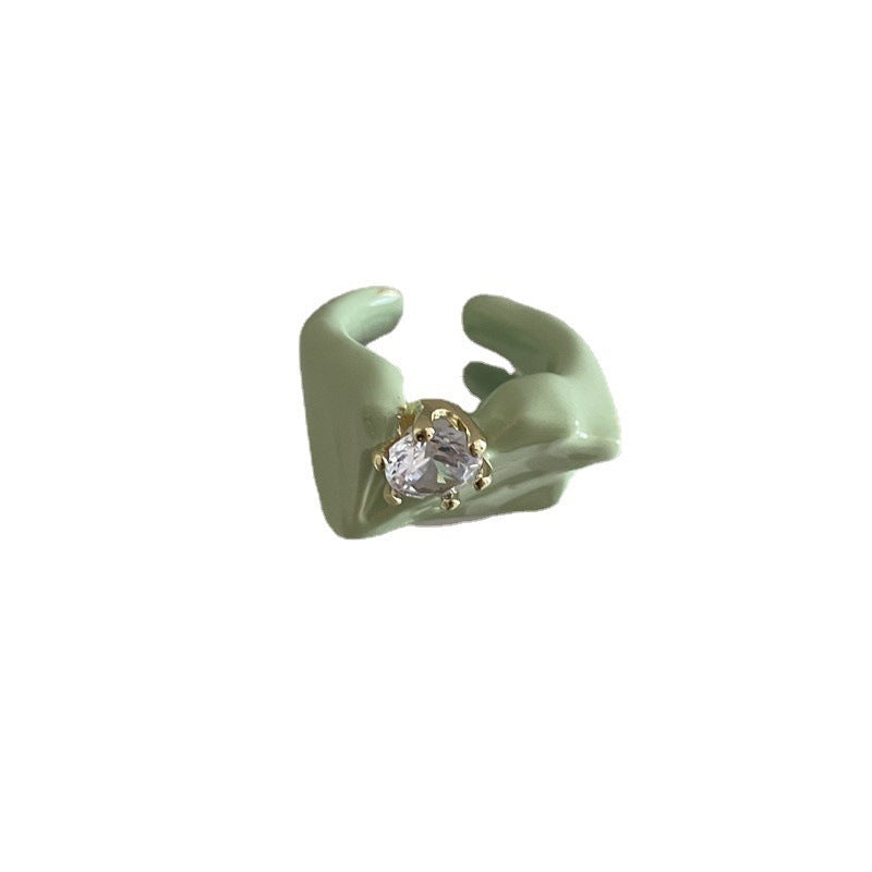 Two-piece Candy Color Spray Paint Dripping Oil Ring