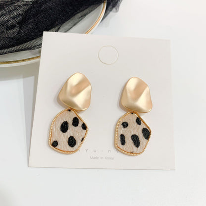 Sterling Silver Needle Vintage Leopard Print Stud Earrings