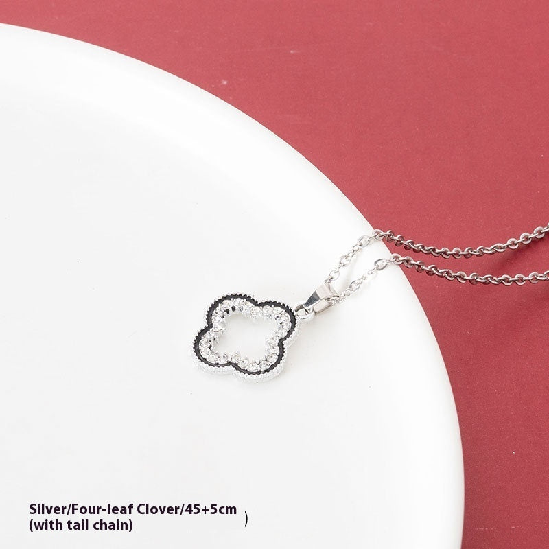Clover Necklace Titanium Steel No Fading Ornament Women