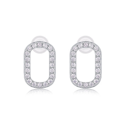 Return To Simplicity - Fashionable, Trendy And Affordable Jewelry Set With Moissanite S925 Sterling Silver And Platinum-plated Stud Earrings