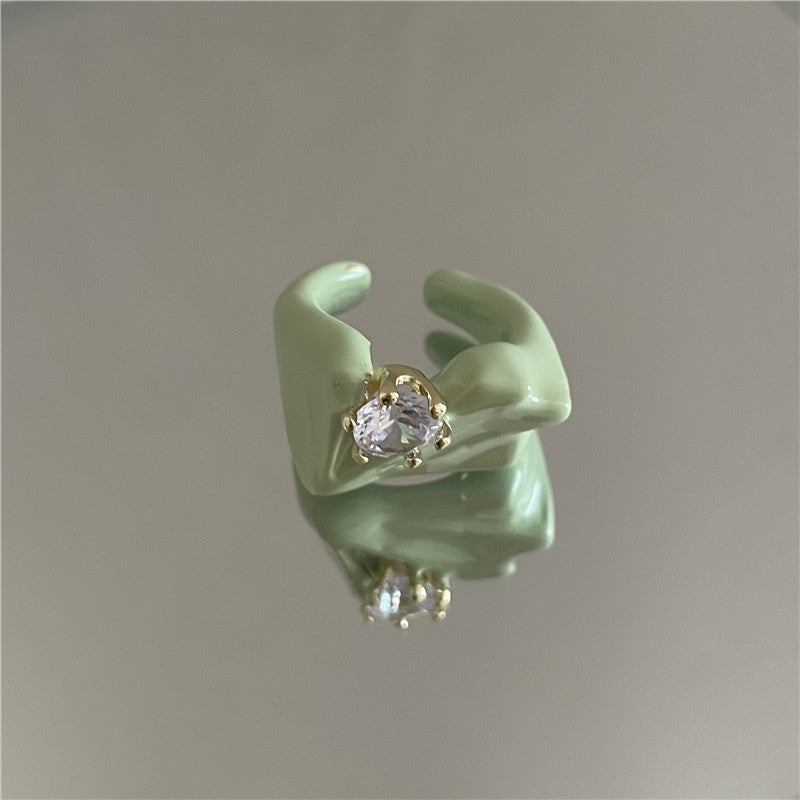 Two-piece Candy Color Spray Paint Dripping Oil Ring